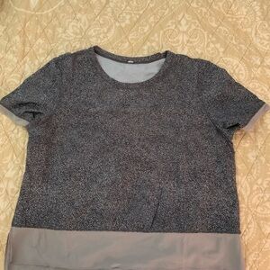 Lululemon Athletica Black and Gray Short Sleeve Tee